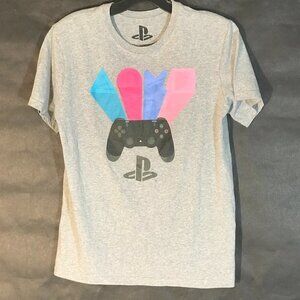 Sony Playstation Video Game Controller Gamer Gray Short Sleeve Tee T Shirt Youth